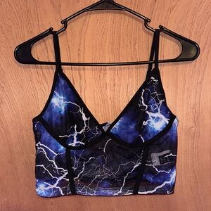 Lightening cropped tank top